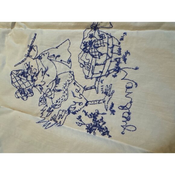 Vintage Embroidered "Monday" Chicken Laundry Kitchen Towel Cotton - Picture 5 of 5